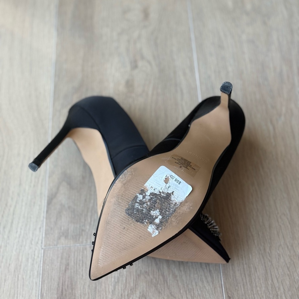 Express Black Embellished Women's Heels - Picture 6 of 12